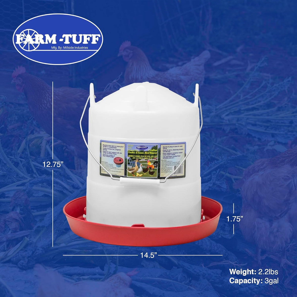 3 Gallon Plastic Poultry Waterer G2229