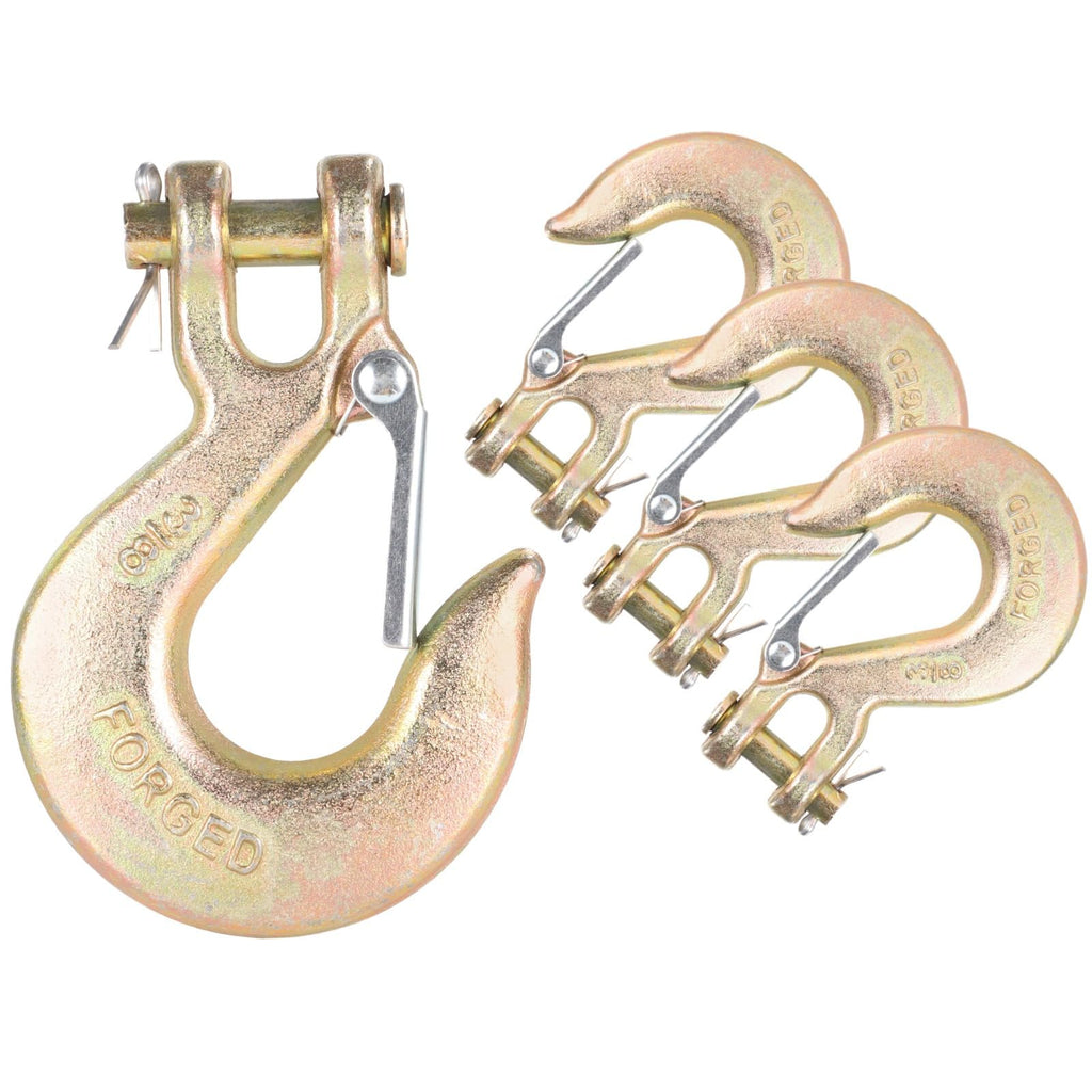 4-Pack 3/8-Inch Grade 70 Forged Steel Clevis Slip Hooks 18,000 Lbs Capacity U85694