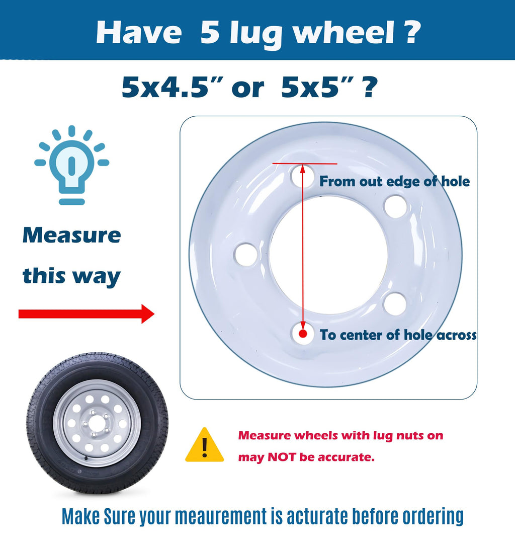 Trailer Tire Wheel ST205/75R15 8-Ply Silver Mod Rim A230804
