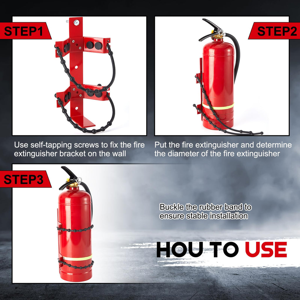 4 Pcs Fire Extinguisher Bracket, 2.5 Lb and 5 Lb, Red R84522