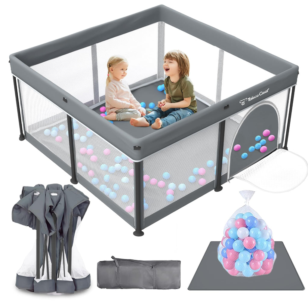 Foldable Baby Play Pen with Mat and Gate E292