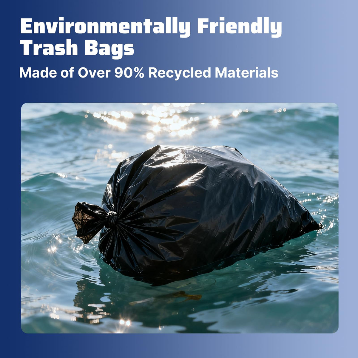 40-45 Gallon 100 Count 21 Micron HDPE Trash Bags N74296