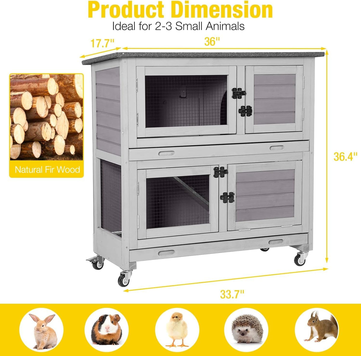 Rabbit Hutch 2 Story Pet House on Wheels K1539