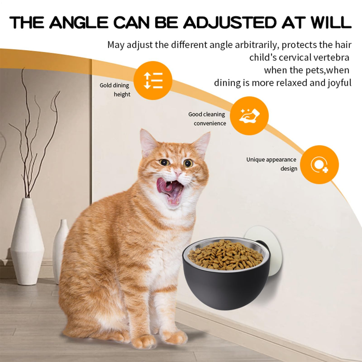 Wall Mounted Pet Bowls Dishwasher Safe O5883