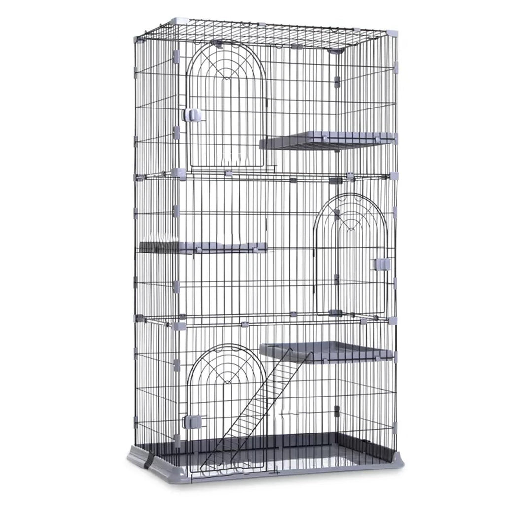 3/4-Tier Cat Cage Playpen with Hammock D713