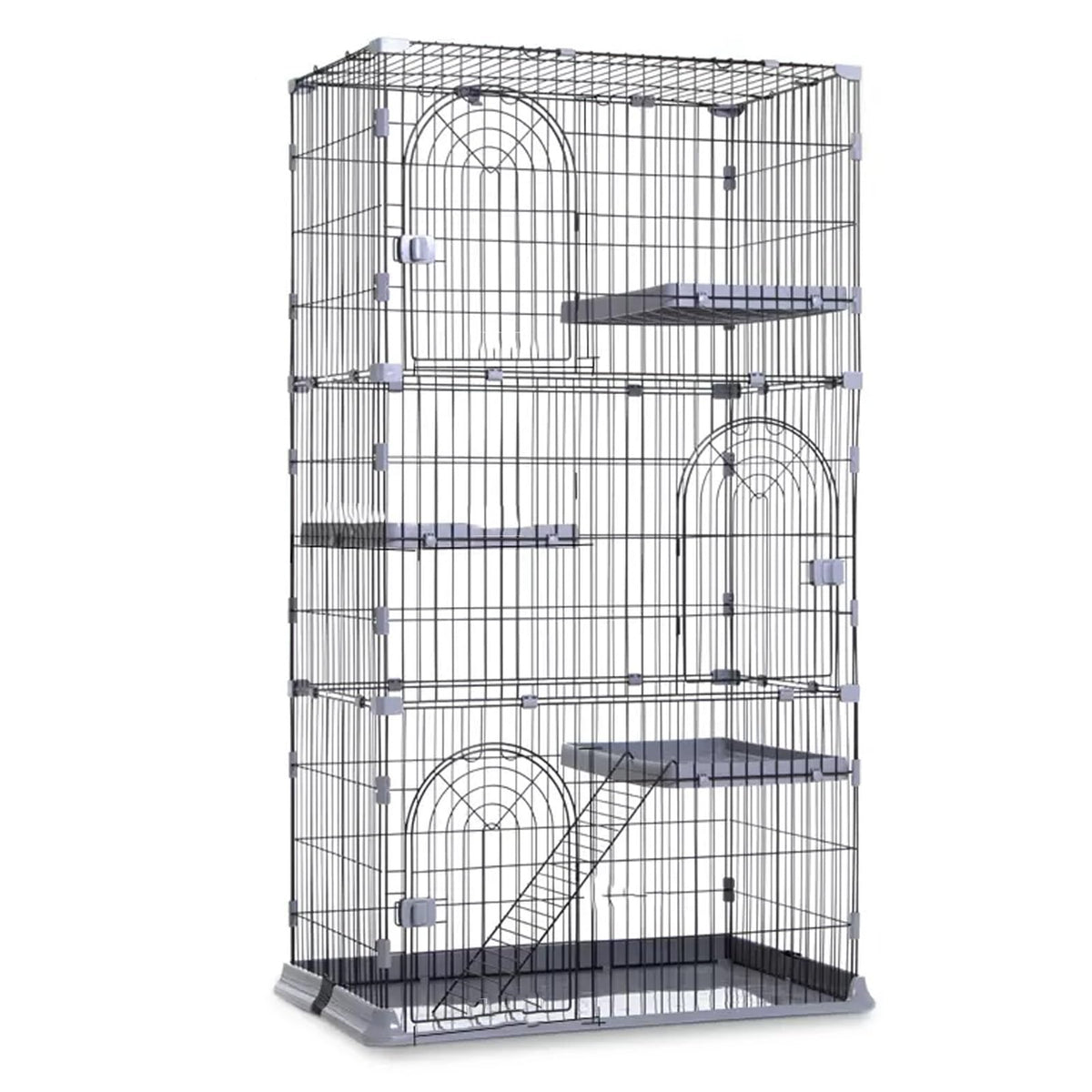 3/4-Tier Cat Cage Playpen with Hammock D713