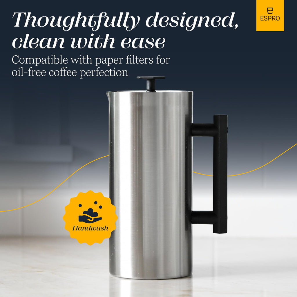 32oz Stainless Steel French Press B664633
