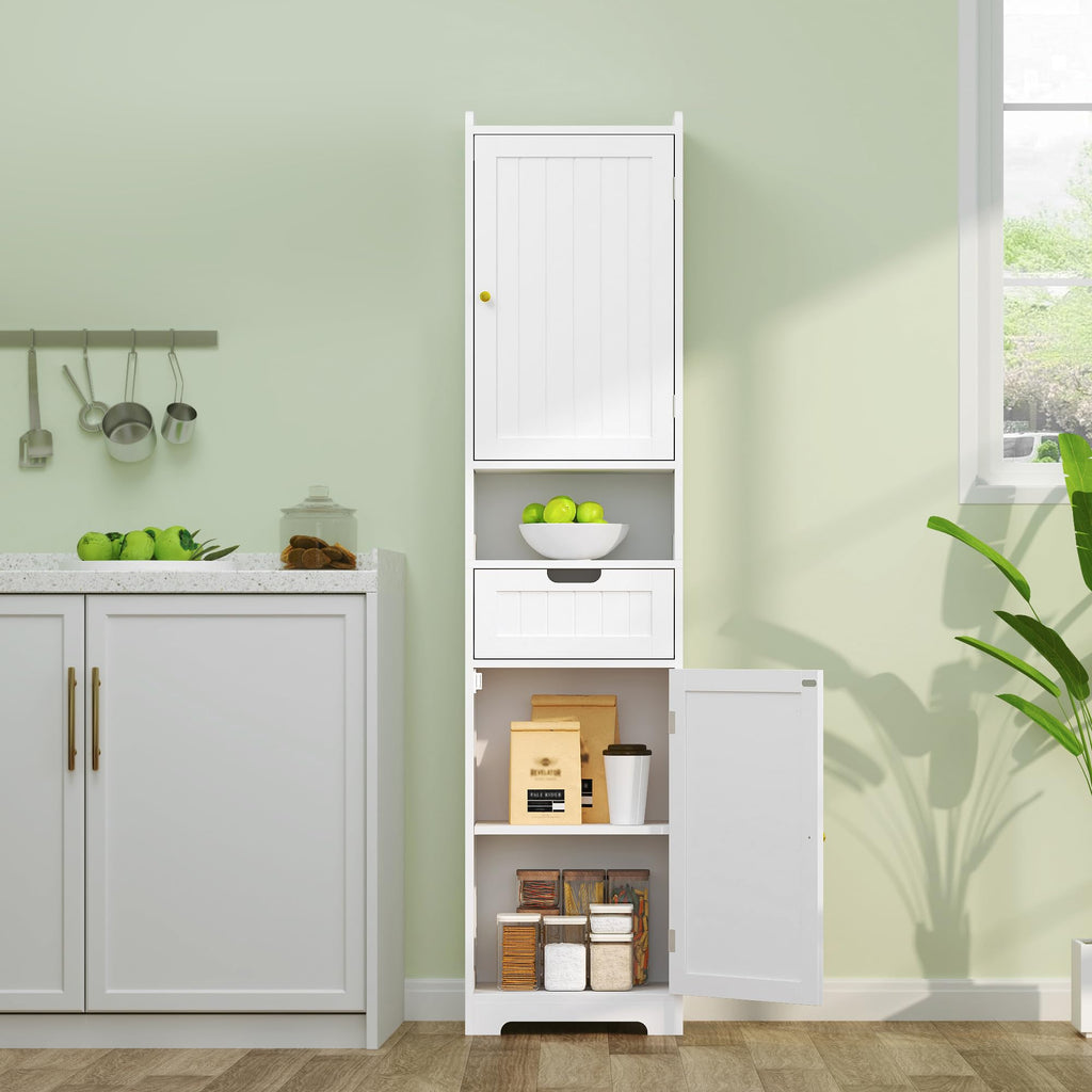 67" H Tall White Bathroom Storage Cabinet O4554