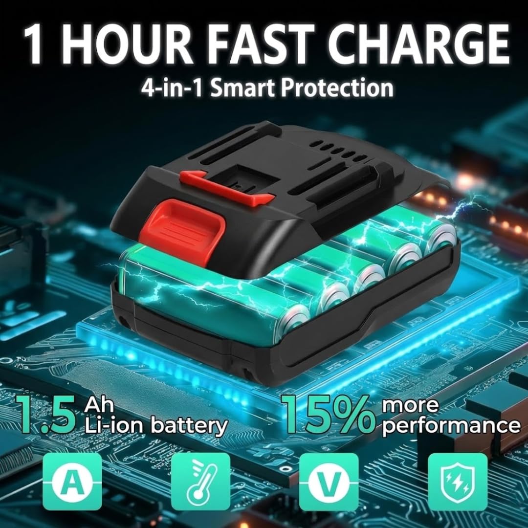 21V Cordless Drill Set with 2 Batteries and Charger L672155