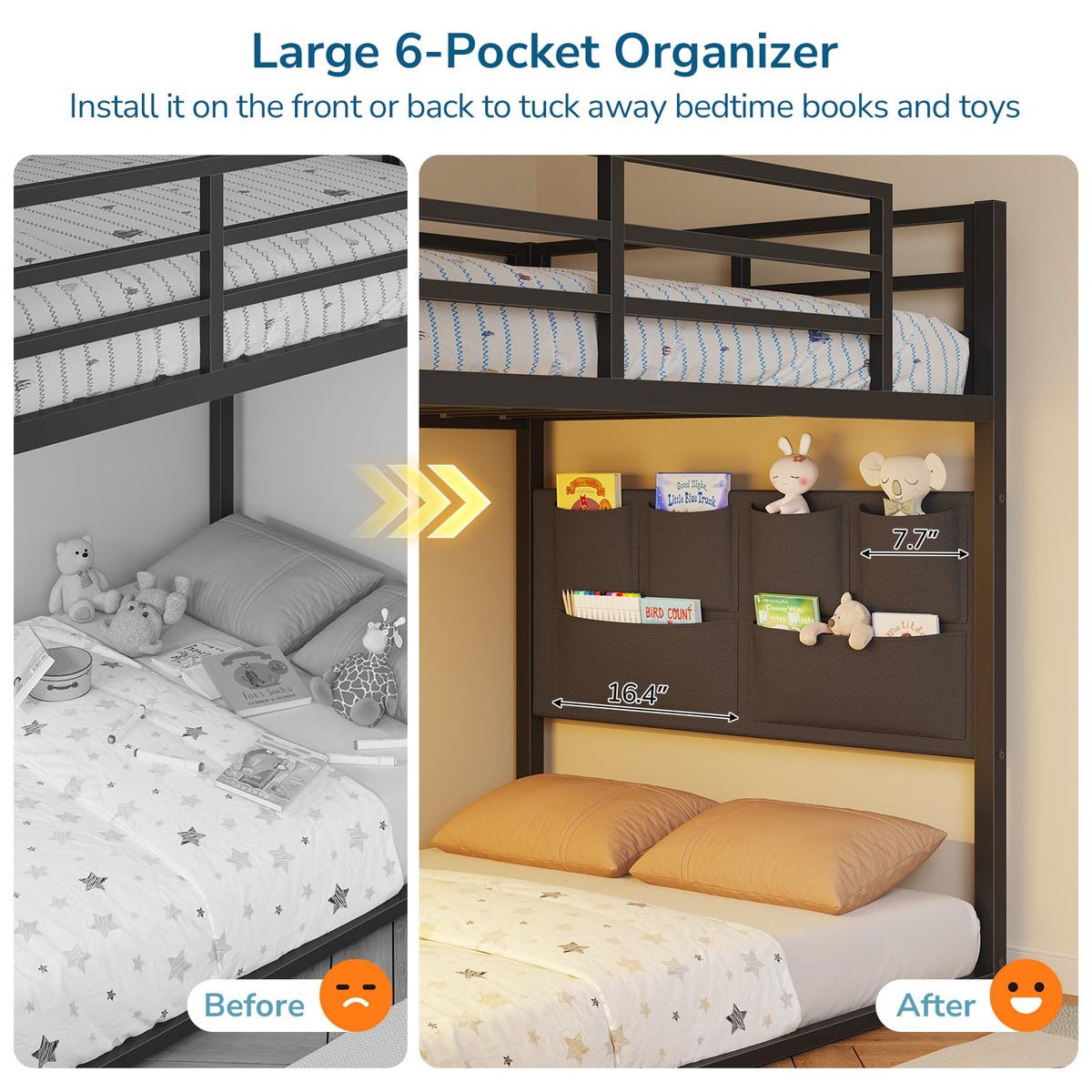 Twin Over Twin Bunk Bed with Storage Staircase & 6 Drawers H572