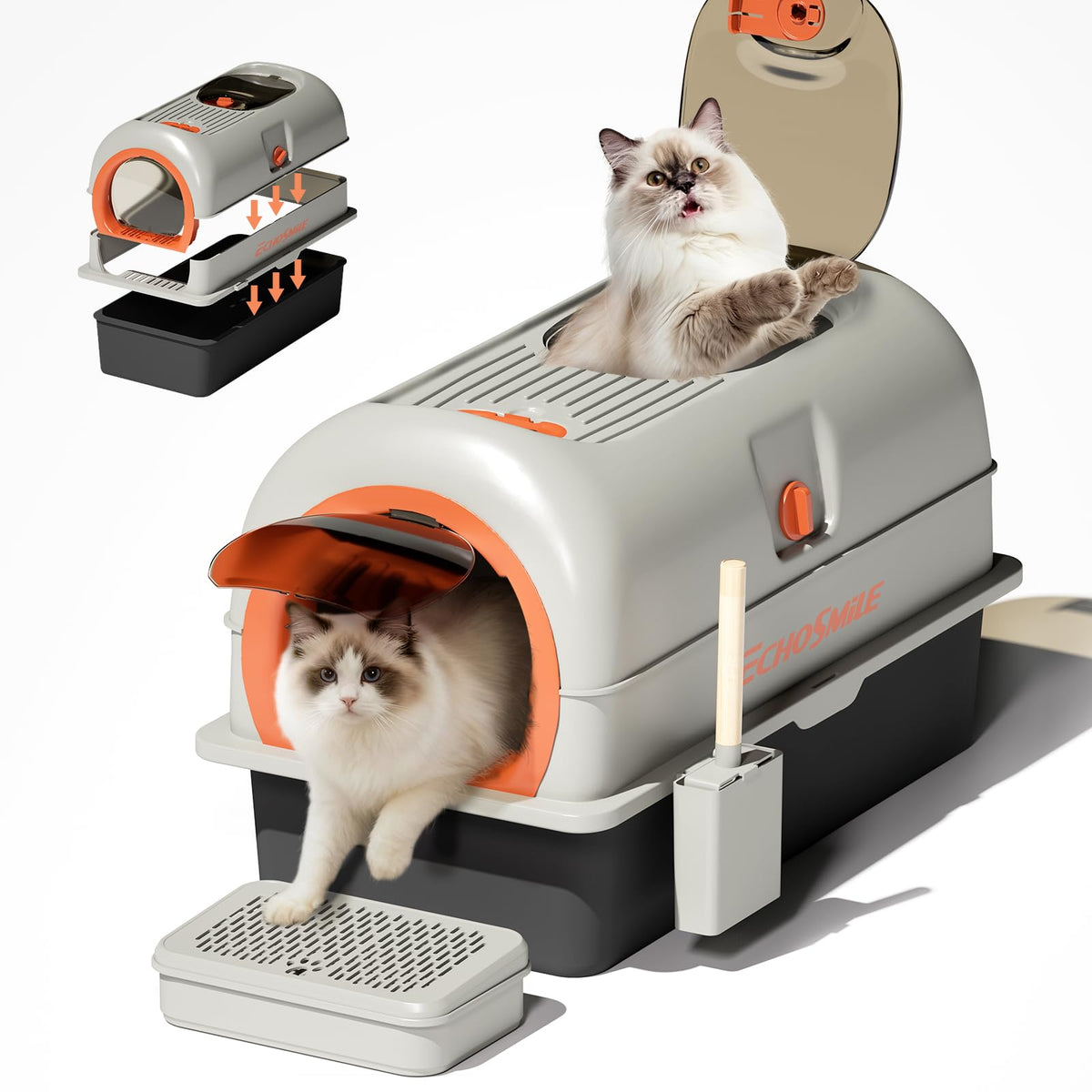 Stainless Steel Cat Litter Box with Lid L93959