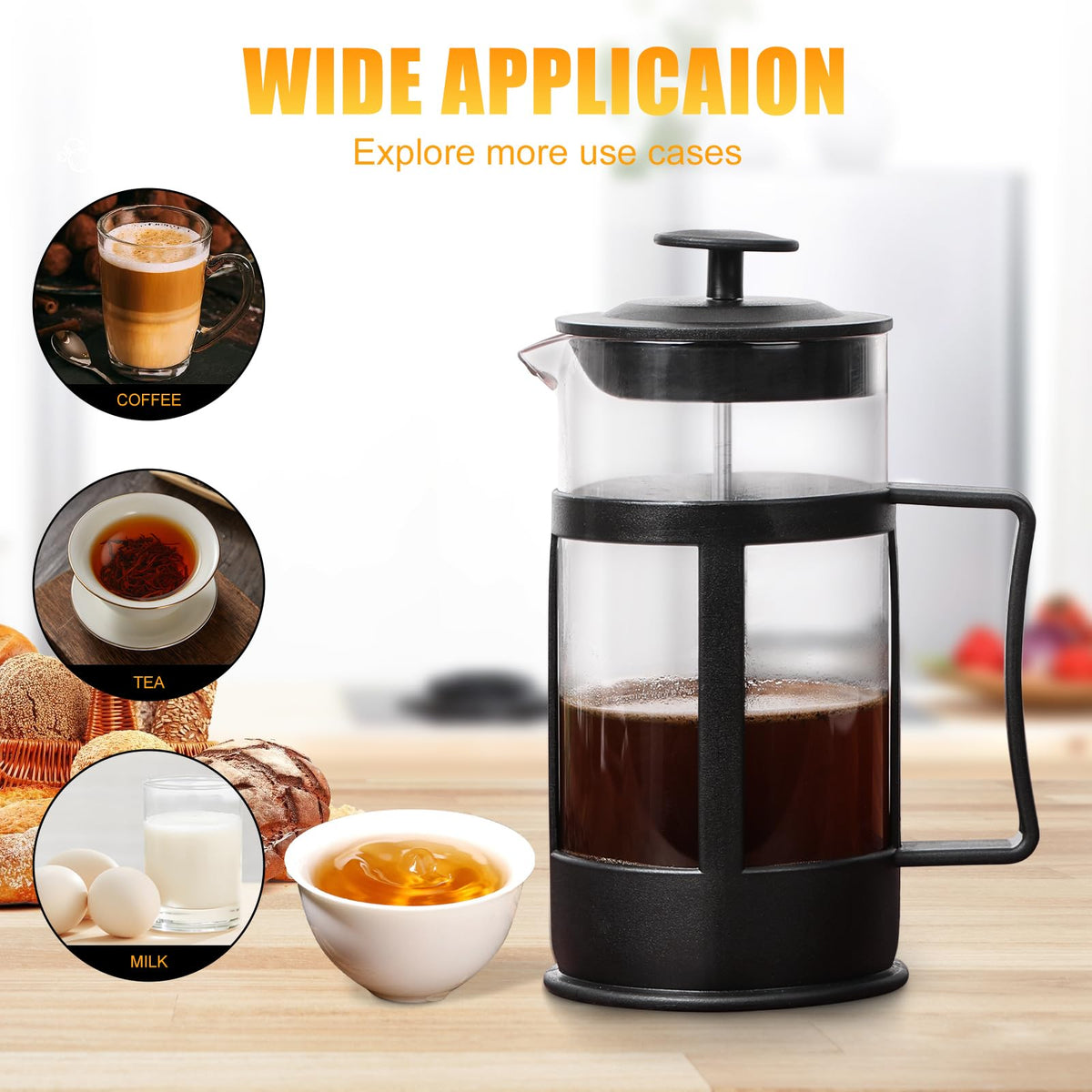 12OZ Glass Stainless Steel French Press Coffee Maker R149