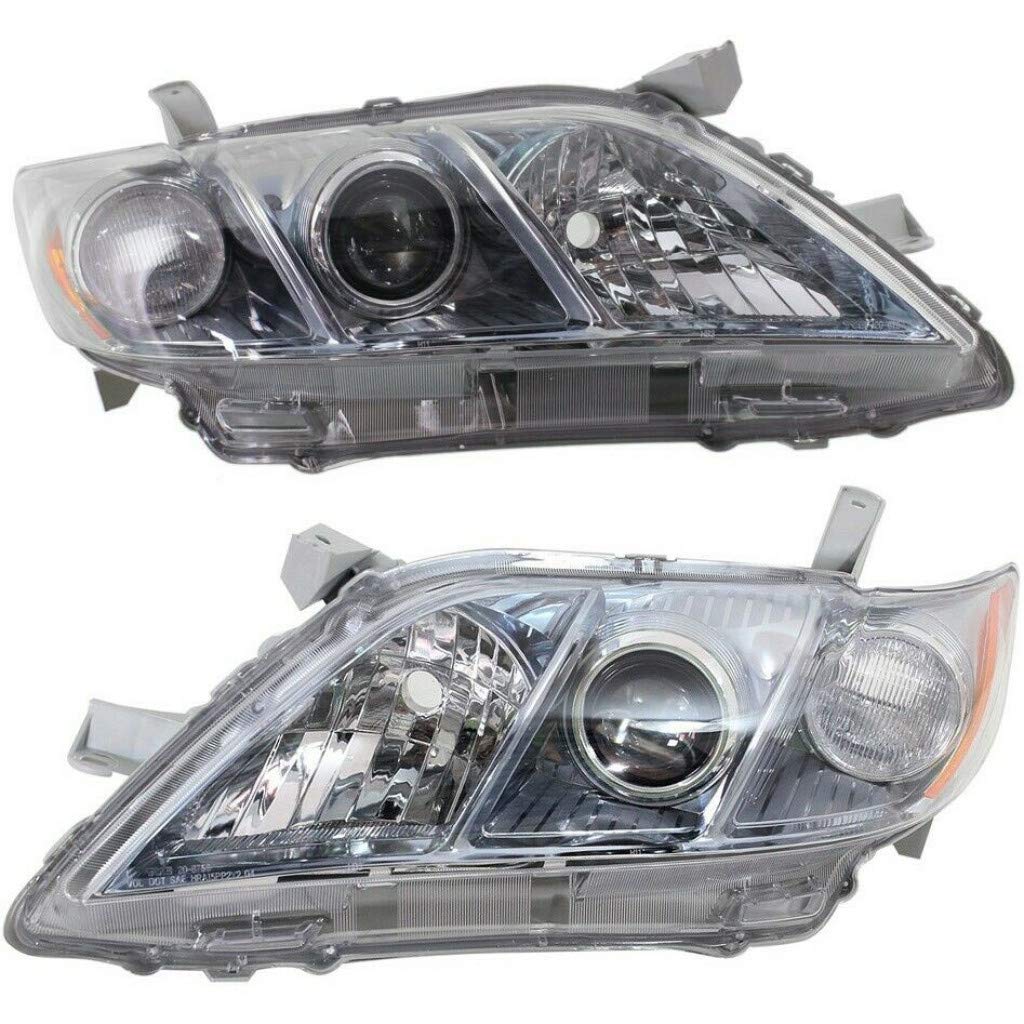 Toyota Camry Headlight 2007 2008 2009 Pair Driver and Passenger Side DOT Certified w/Bulbs D3850