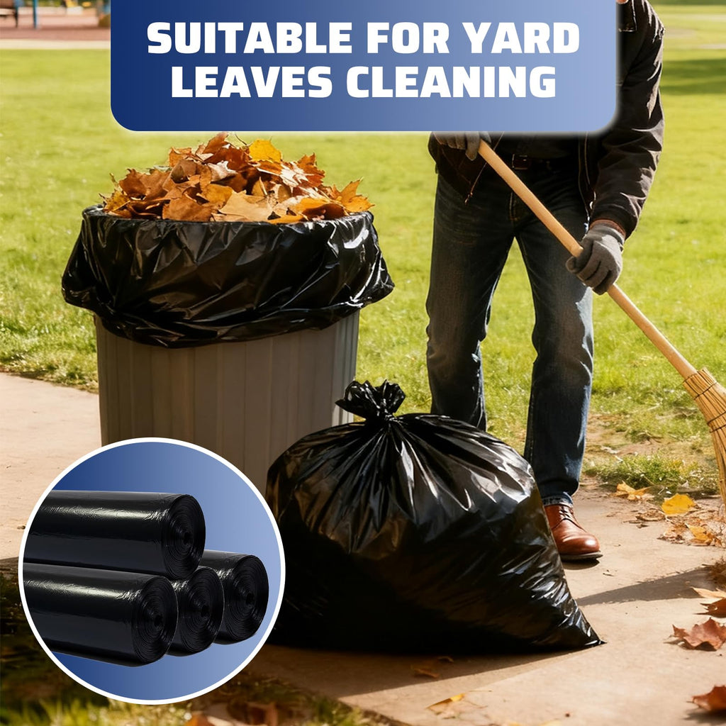 40-45 Gallon 100 Count 21 Micron HDPE Trash Bags N74296