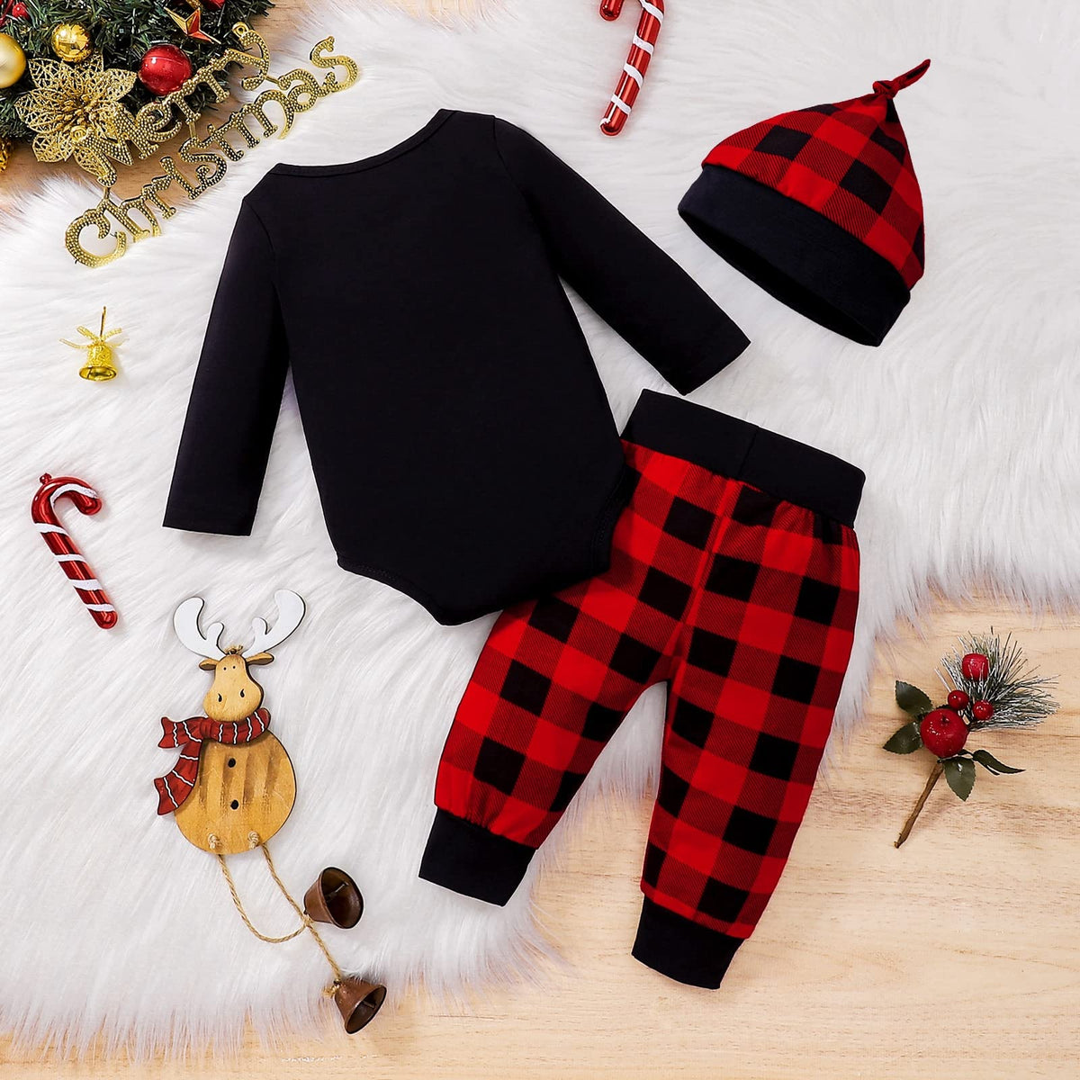 Newborn Baby Boy Christmas Outfit 3Pcs 0-18 Months L2860
