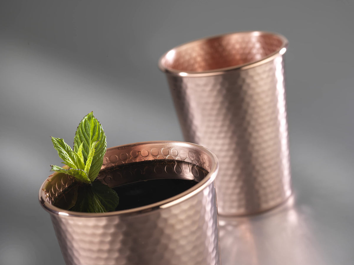 Set of 2 Hammered Copper Cups 18 Ounces S46003