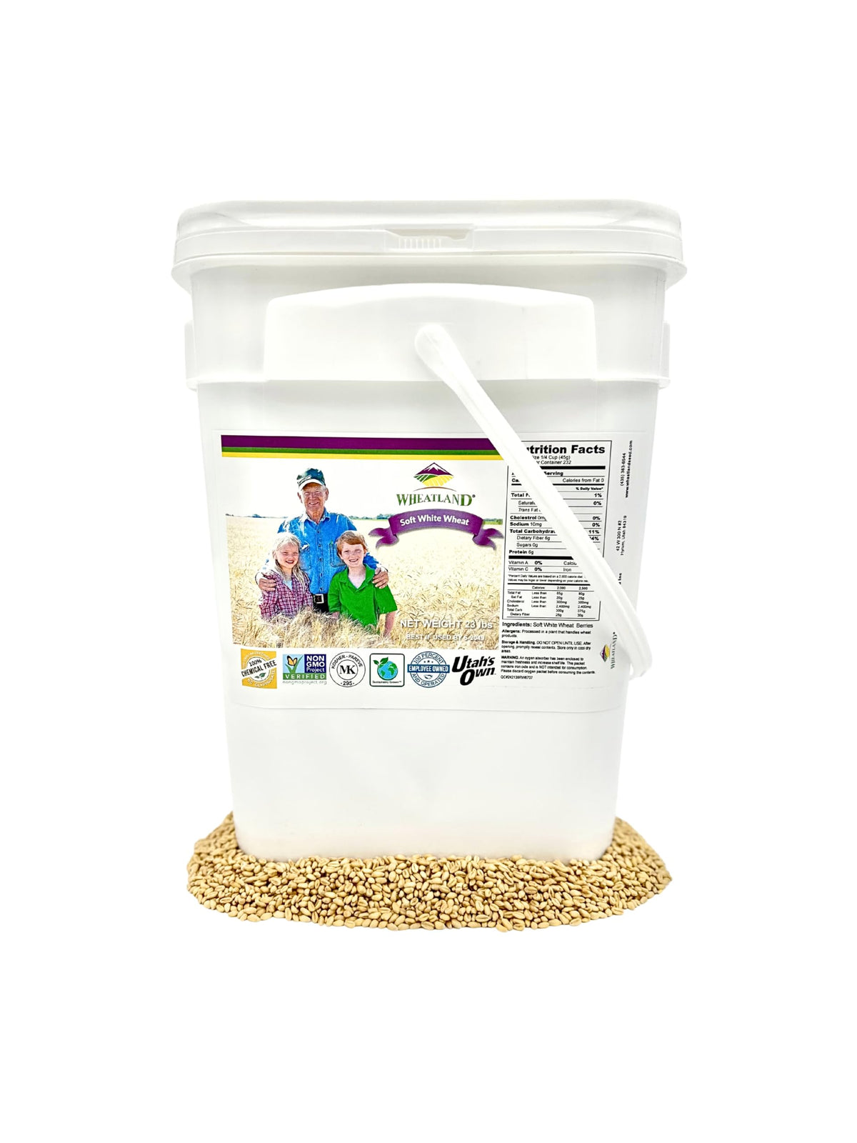 Soft White Wheat Berries 23 lbs Non-GMO V1165