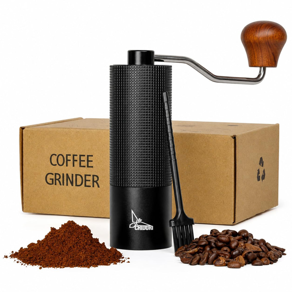 Manual Hand Crank Stainless Steel Conical Burr Coffee Grinder X66313