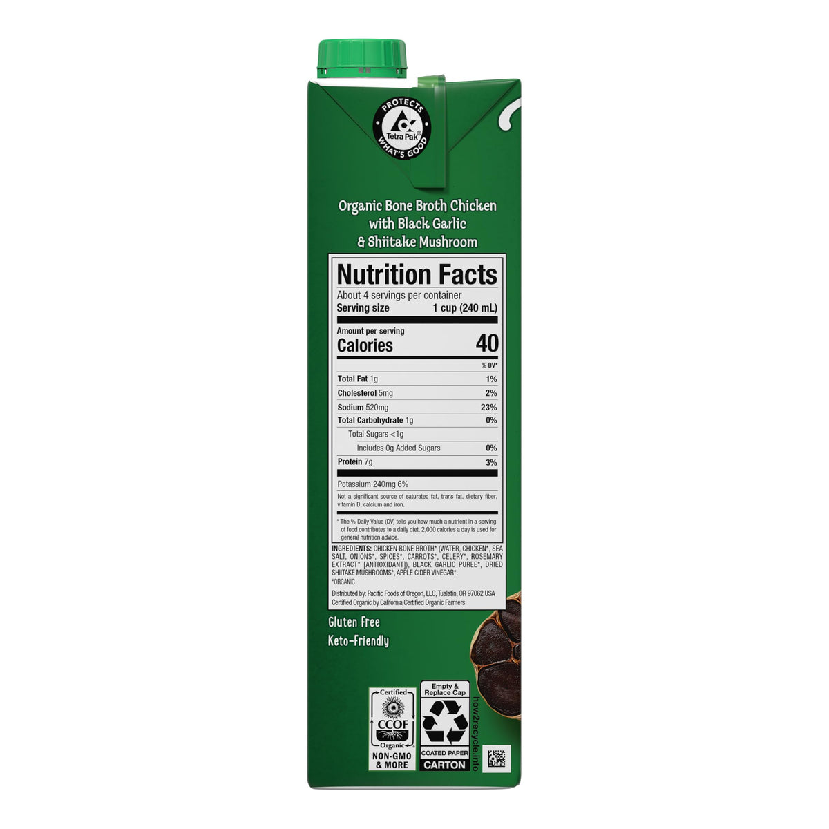 Organic Chicken Bone Broth with Black Garlic & Shiitake Mushroom 32 Ounce E111736