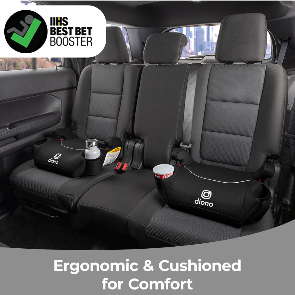 Black Backless Booster Car Seats, Pack of 2 E1228