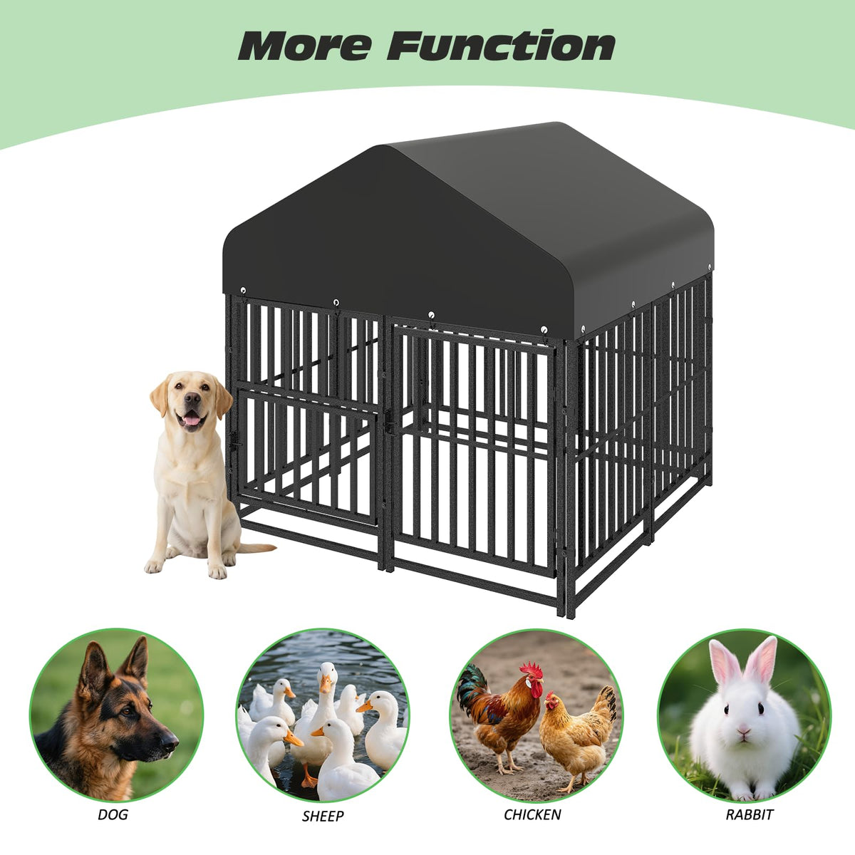 Small Dog Kennel Outdoor Heavy Duty Welded Wire Steel Pet Enclosure F653