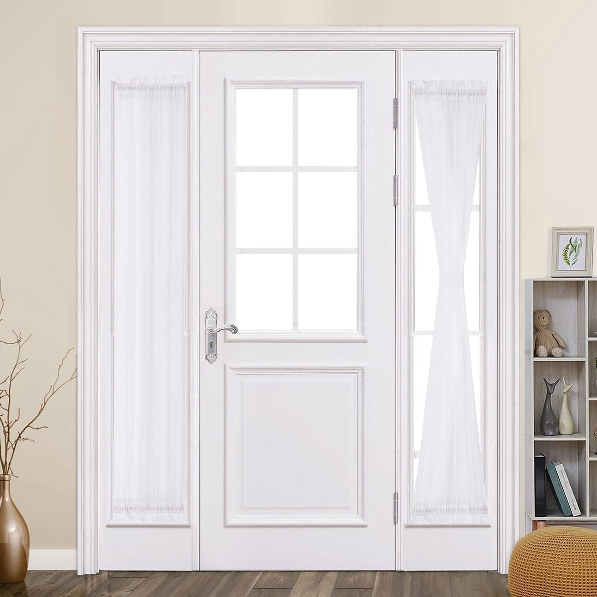 White 25 x 72 Inches Sidelight Sheer Curtains S43363
