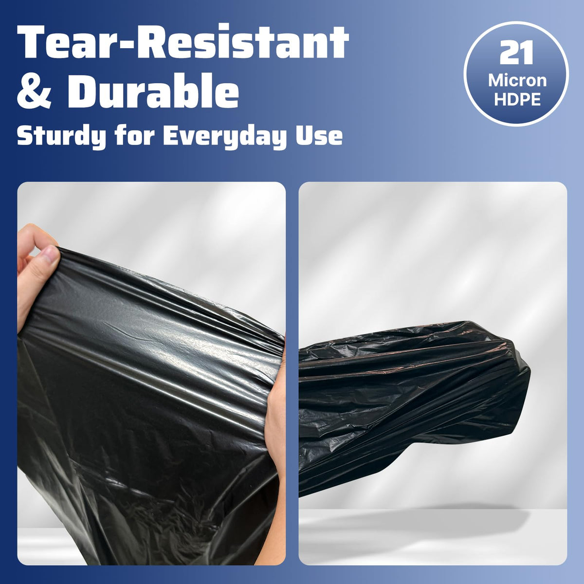 40-45 Gallon 100 Count 21 Micron HDPE Trash Bags N74296