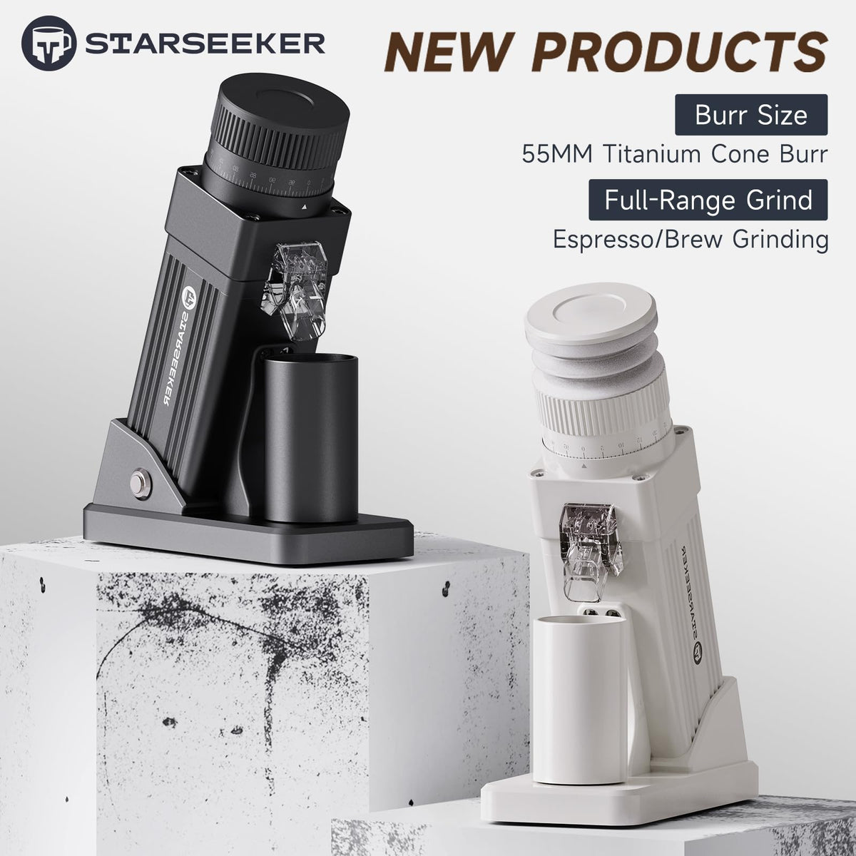 Electric Coffee Grinder with 55mm Titanium Conical Burr Q3612
