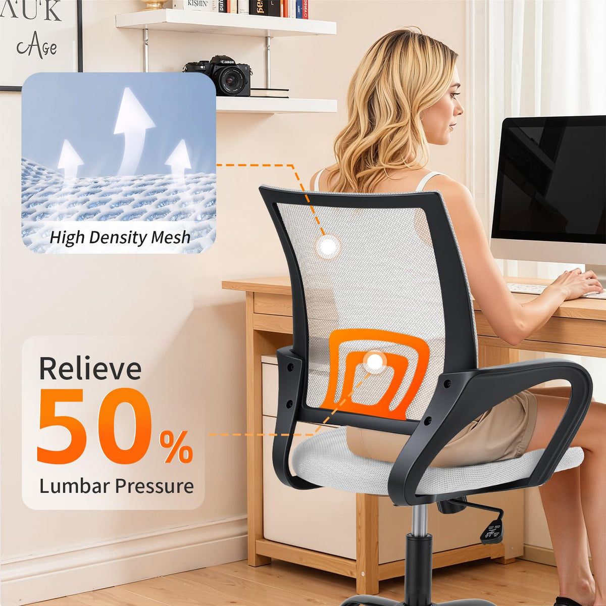 Ergonomic White Mesh Office Chair G25041