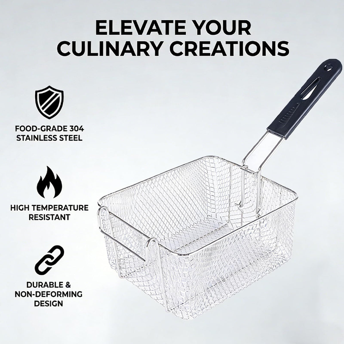 Stainless Steel Fry Basket with Detachable Handle L914214