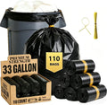 33 Gallon Heavy Duty Trash Bags 110 Count Black Can Liners S5707