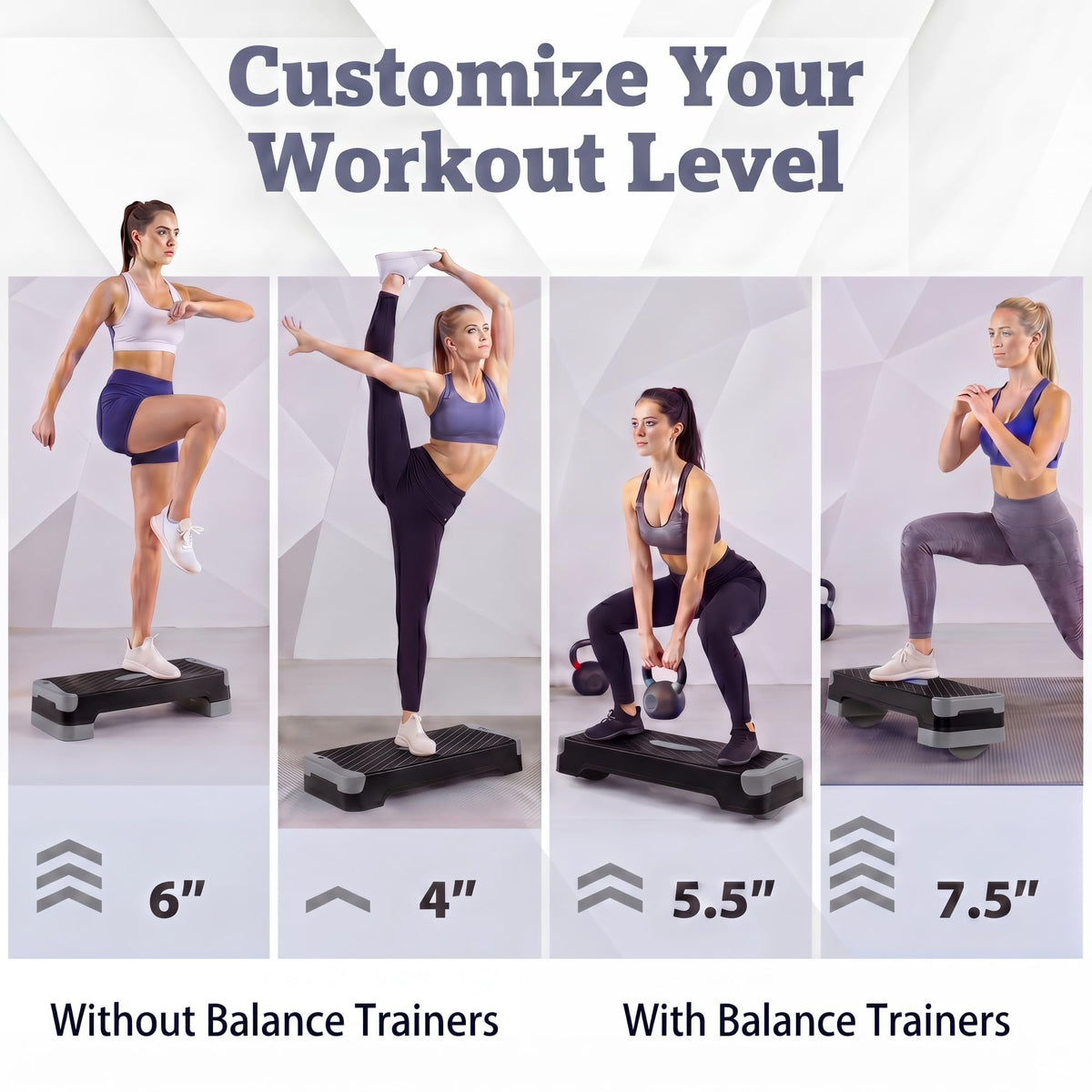 Adjustable 5 in 1 Aerobic Step Platform D113