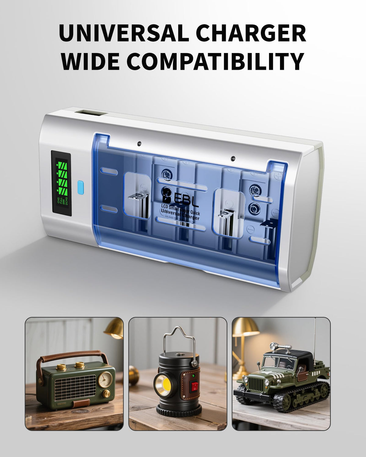 Rechargeable Batteries and Universal Battery Charger W408