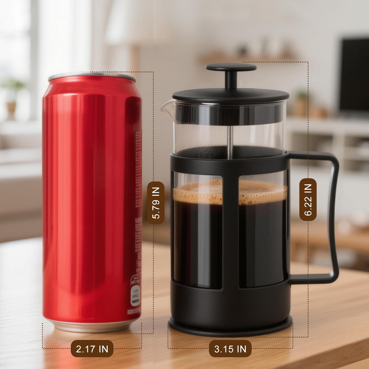 12OZ Glass Stainless Steel French Press Coffee Maker R149