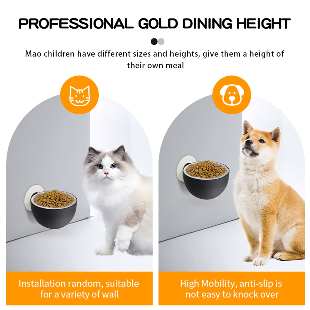 Wall Mounted Pet Bowls Dishwasher Safe O5883