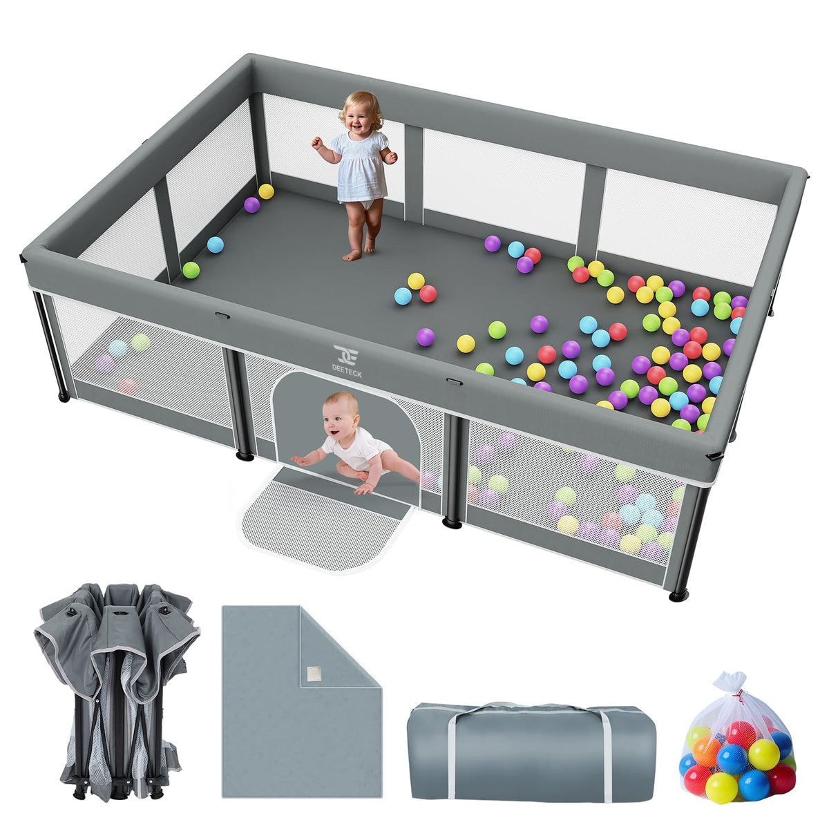Foldable Baby Playpen with Mat M1251
