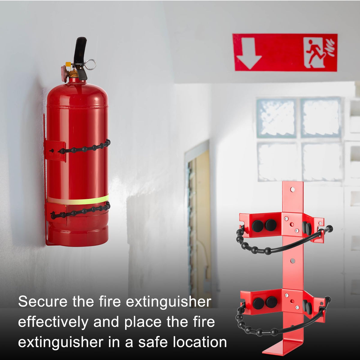 4 Pcs Fire Extinguisher Bracket, 2.5 Lb and 5 Lb, Red R84522