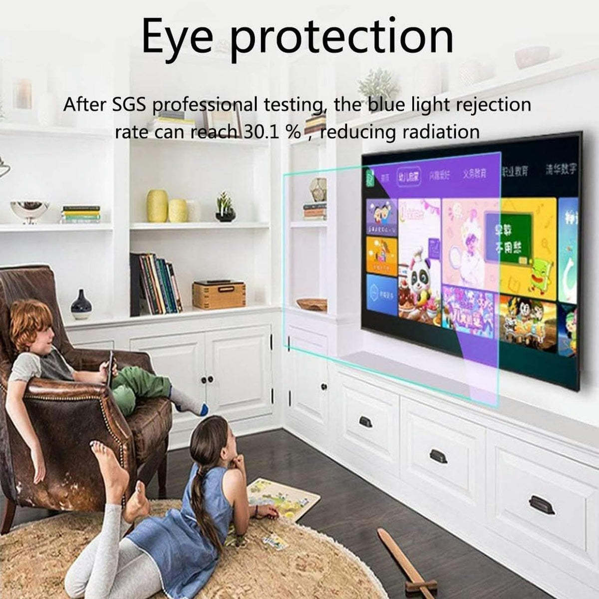 Matte Anti-Glare TV Screen Protector, 32-75 Inch Anti Blue Light Film I667