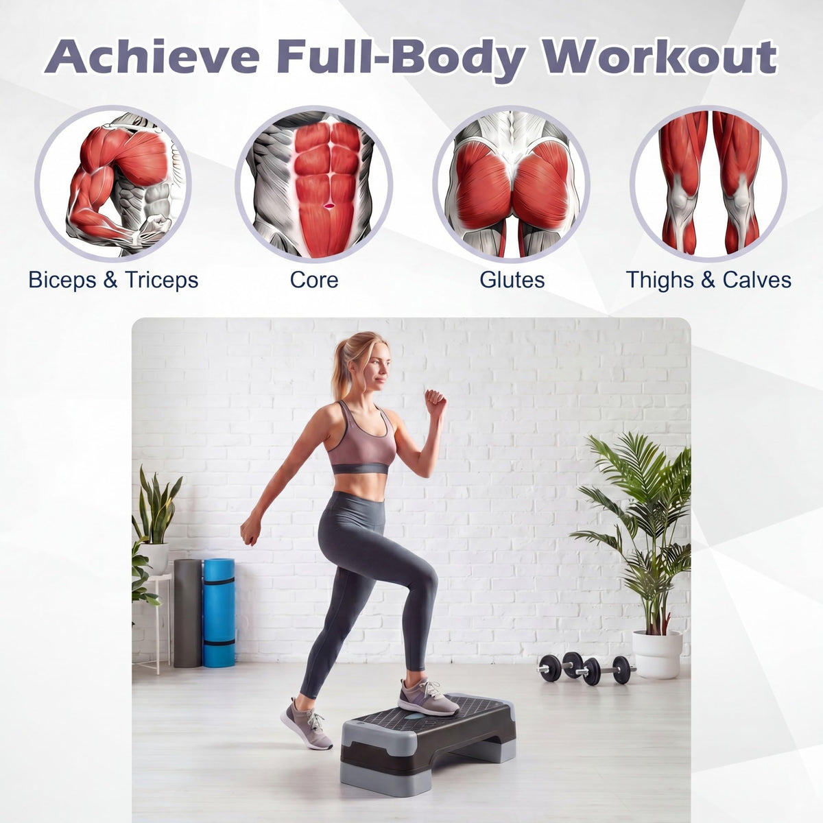Adjustable 5 in 1 Aerobic Step Platform D113