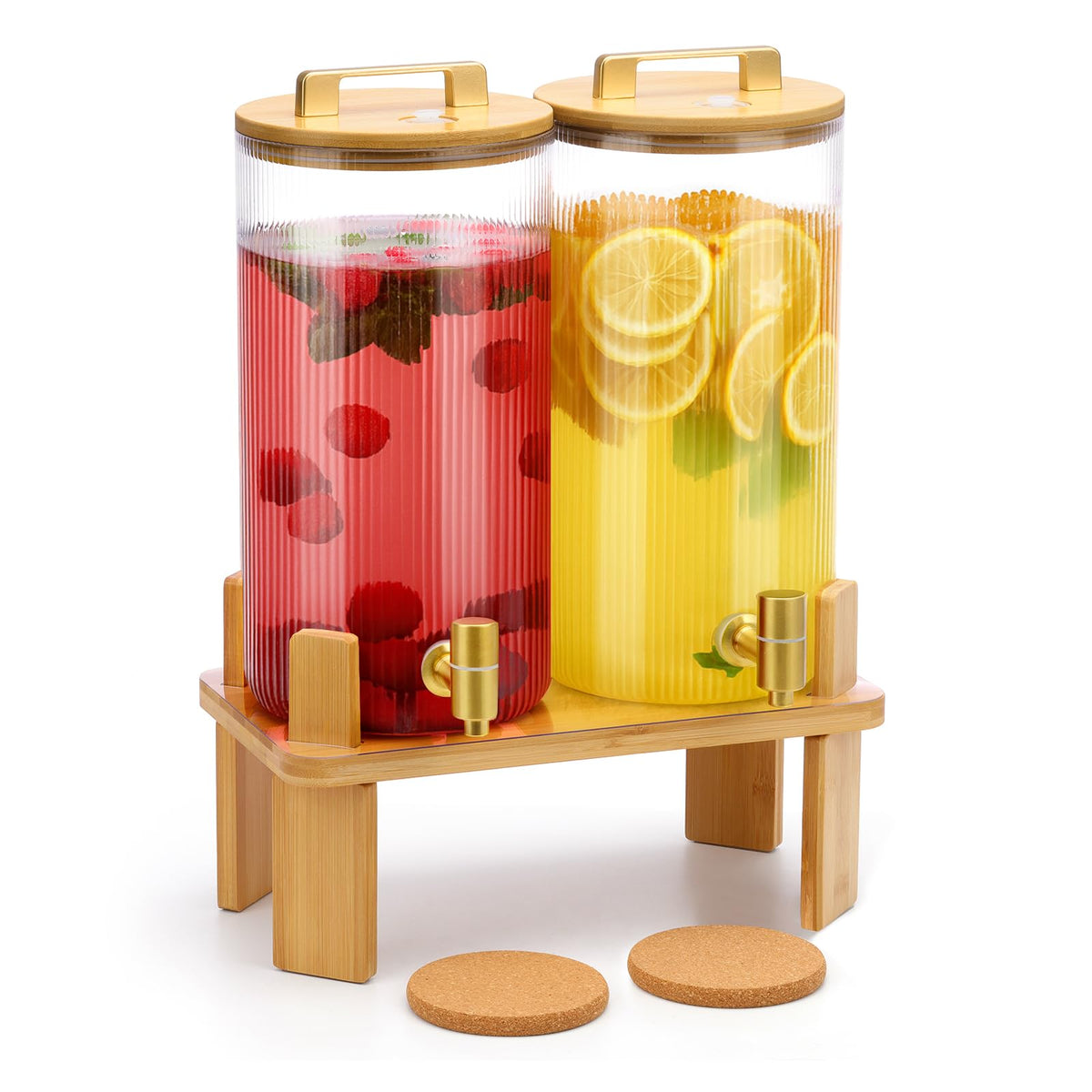 1.5 Gallon Drink Dispensers with Wood Stand U447