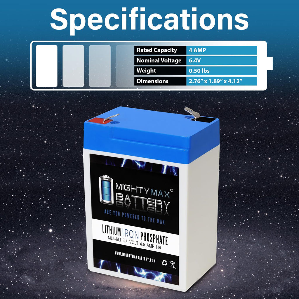 6V 4.5AH Lithium Replacement Battery V188