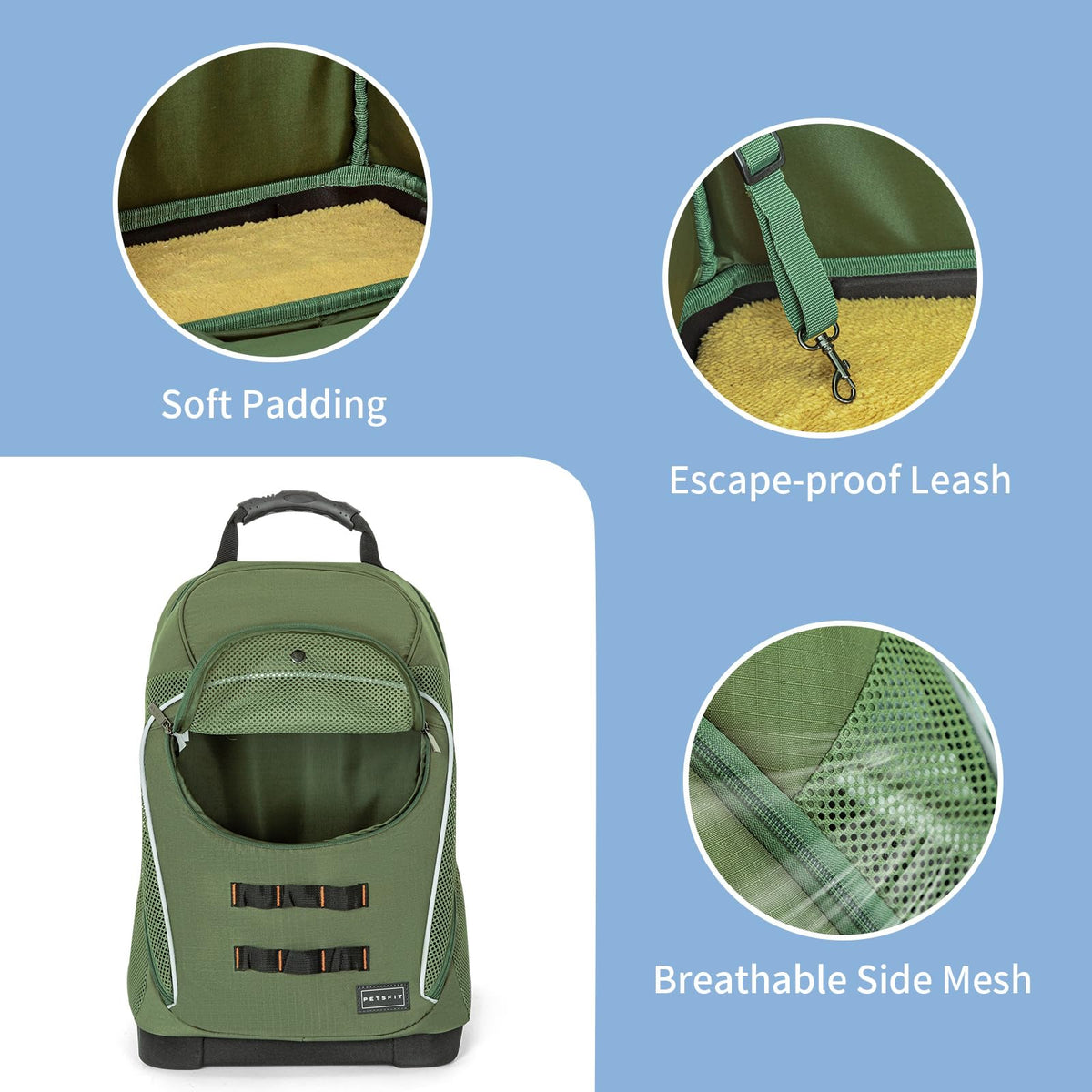 Green Pet Dog Carrier Backpack with Large Ventilations R22121