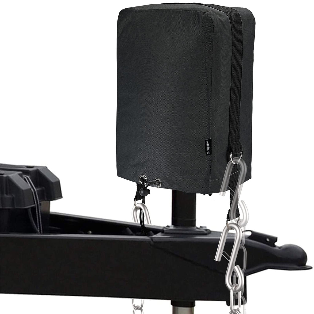 Black 600D RV Electric Tongue Jack Cover with D Rings L9332