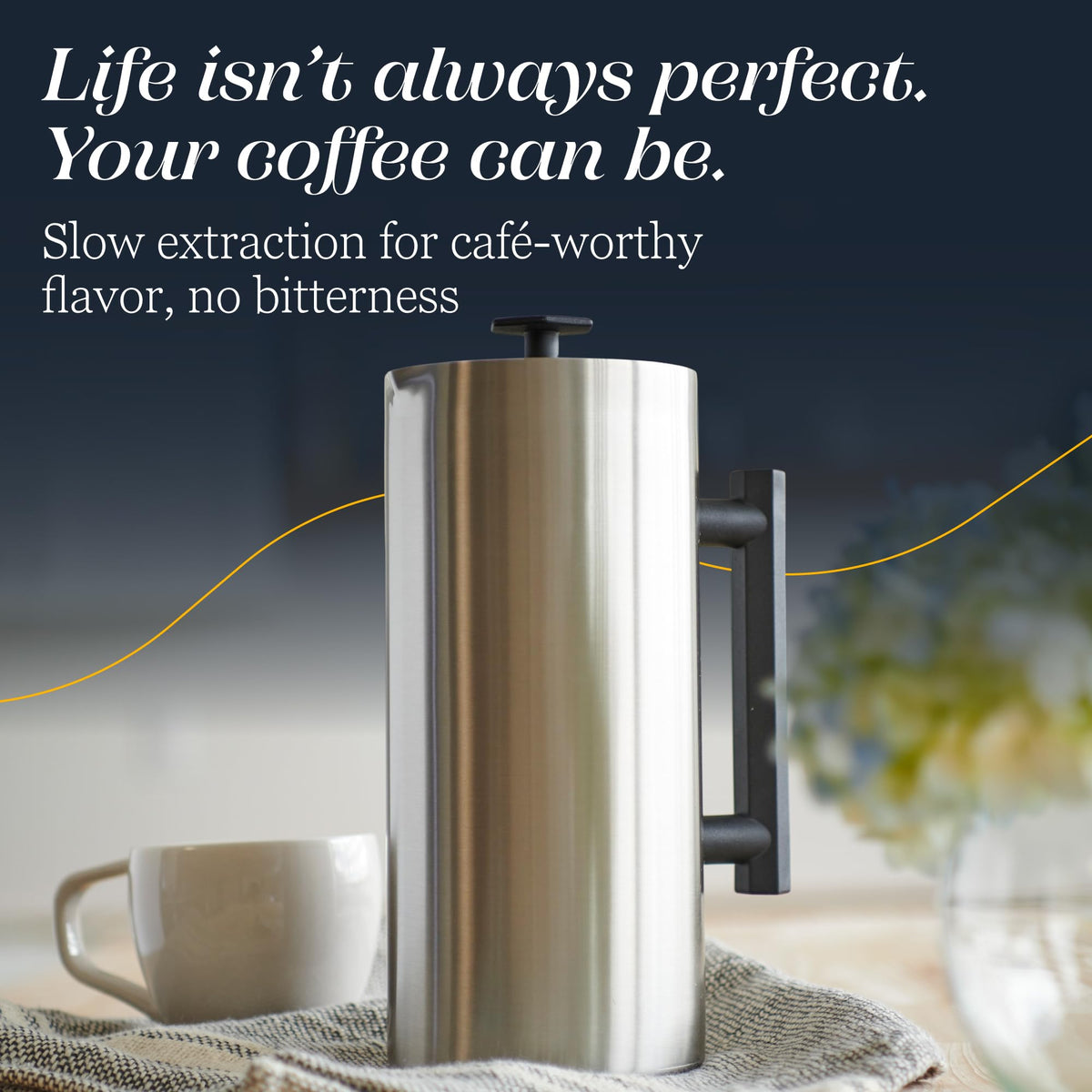 32oz Stainless Steel French Press B664633