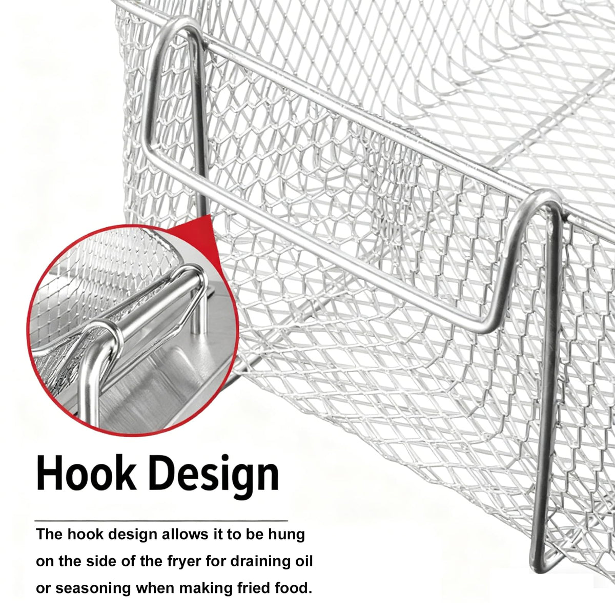 Stainless Steel Fry Basket with Detachable Handle L914214