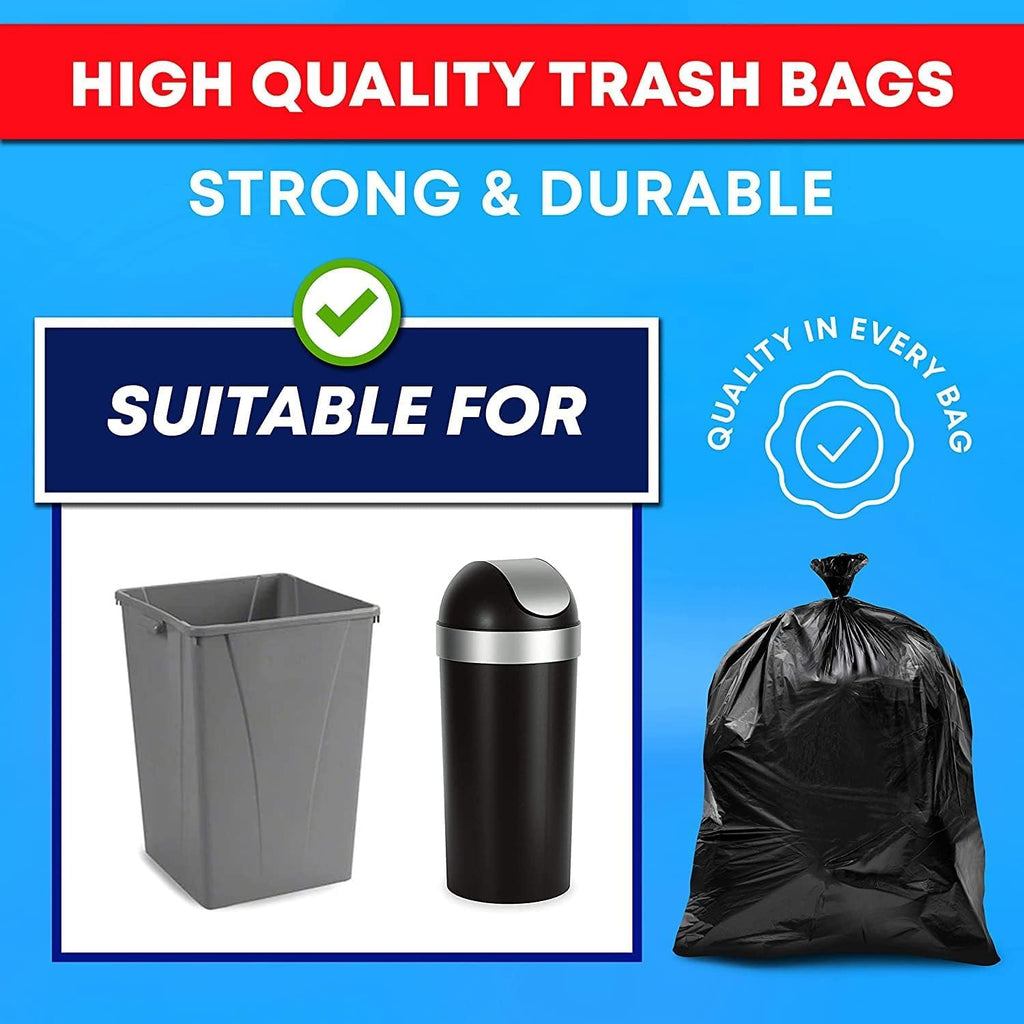 33 Gallon Heavy Duty Trash Bags 110 Count Black Can Liners S5707