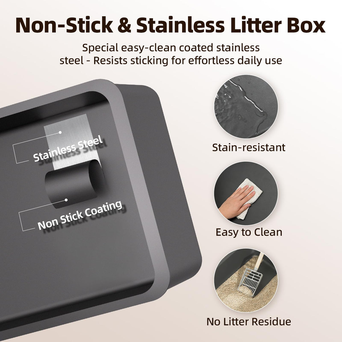 Stainless Steel Cat Litter Box with Lid L93959