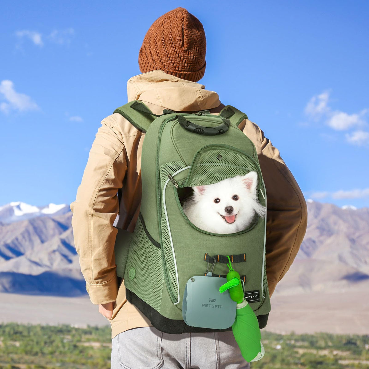 Green Pet Dog Carrier Backpack with Large Ventilations R22121
