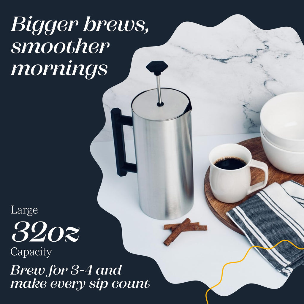 32oz Stainless Steel French Press B664633