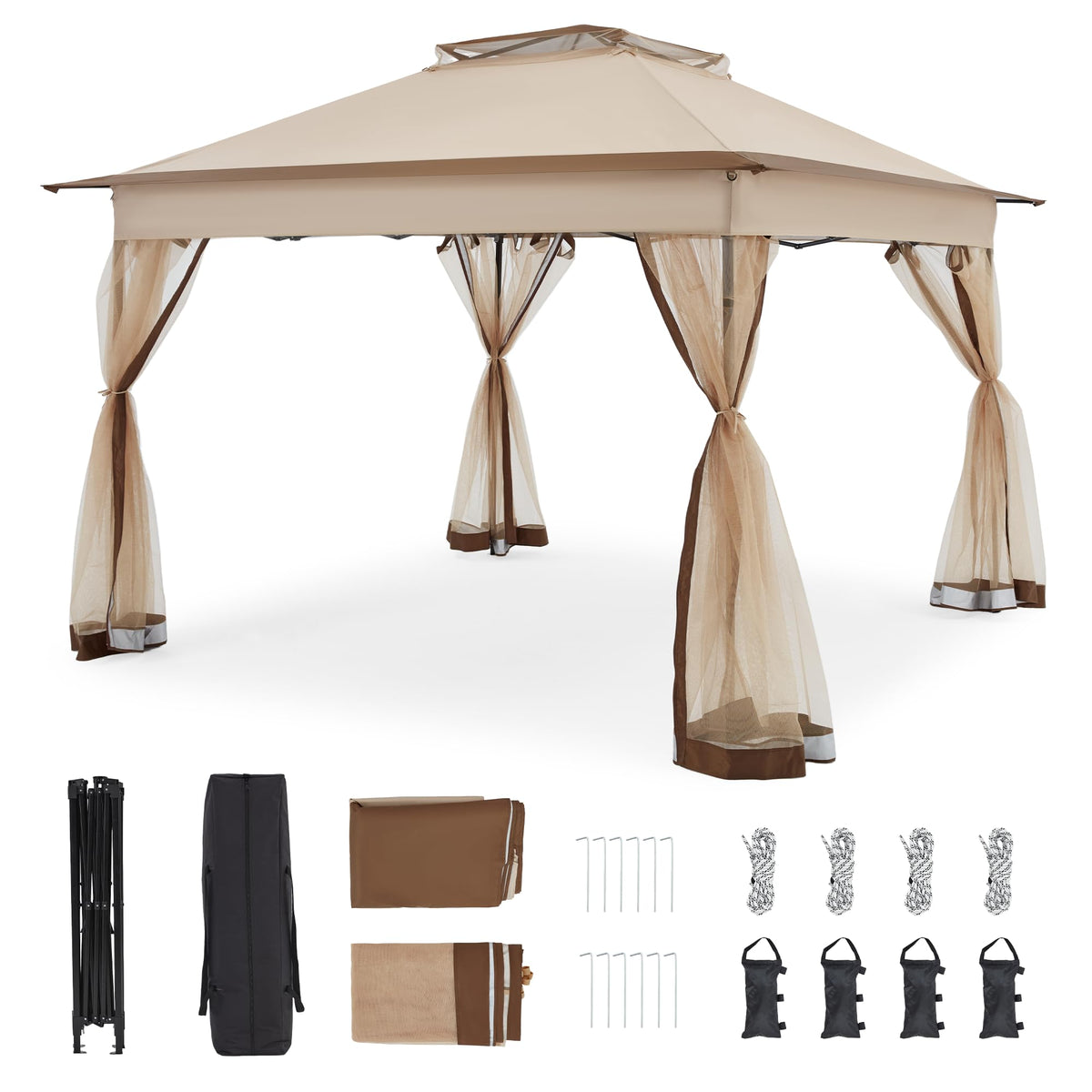 11x11 Pop Up Gazebo with Mosquito Netting R745
